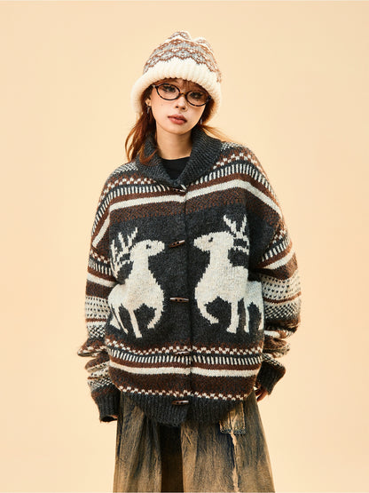 Christmas Elk Sweater Cardigan Jacket