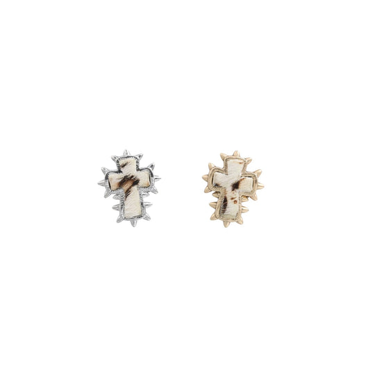 Timeless Leopard Cross Cactus Earrings