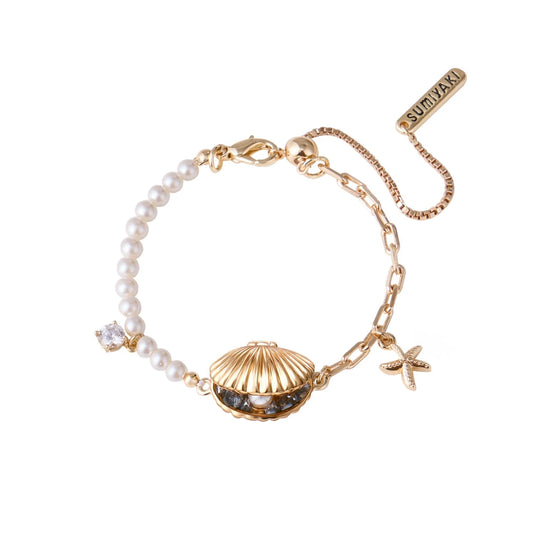 Ocean Golden Shell Pearl Jewelry