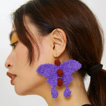 Butterfly Earrings Hand-woven Cotton