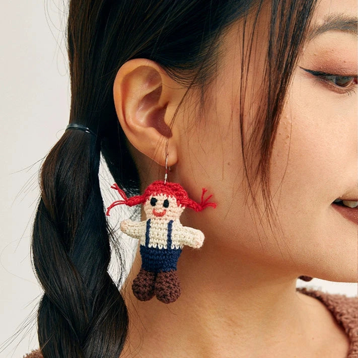 Cute Cool Girl Earrings Hand-woven Cotton