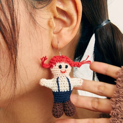 Cute Cool Girl Earrings Hand-woven Cotton