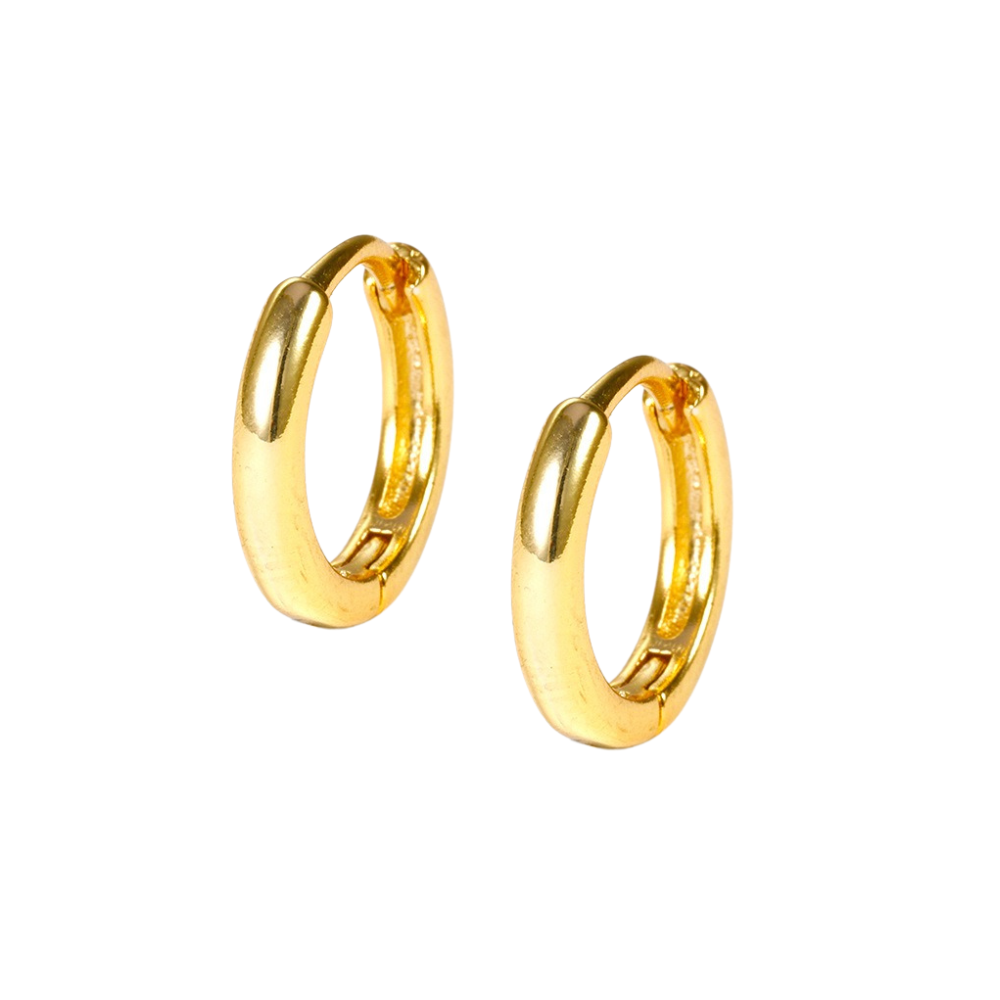 4 Pairs Huggie Gold Hoop Earrings Set